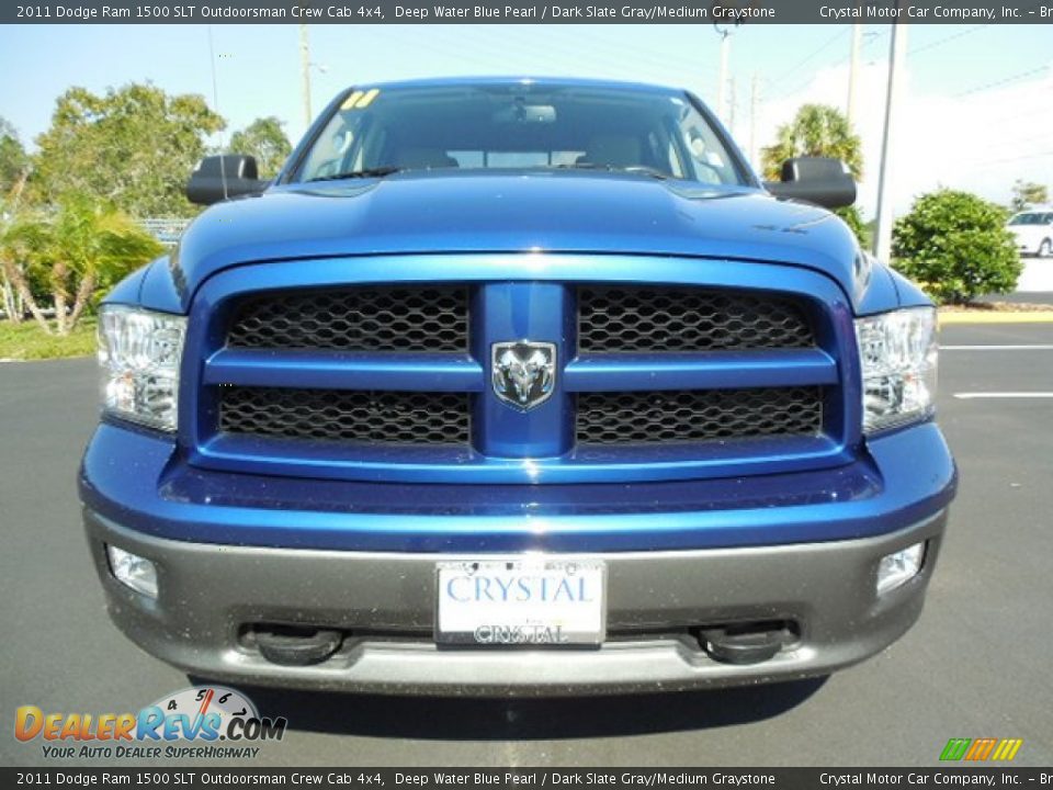 2011 Dodge Ram 1500 SLT Outdoorsman Crew Cab 4x4 Deep Water Blue Pearl / Dark Slate Gray/Medium Graystone Photo #13