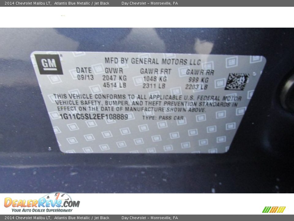 2014 Chevrolet Malibu LT Atlantis Blue Metallic / Jet Black Photo #19