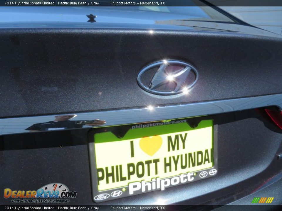 2014 Hyundai Sonata Limited Pacific Blue Pearl / Gray Photo #14