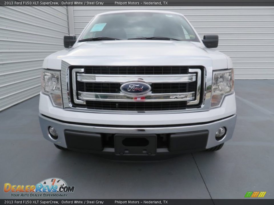 2013 Ford F150 XLT SuperCrew Oxford White / Steel Gray Photo #8