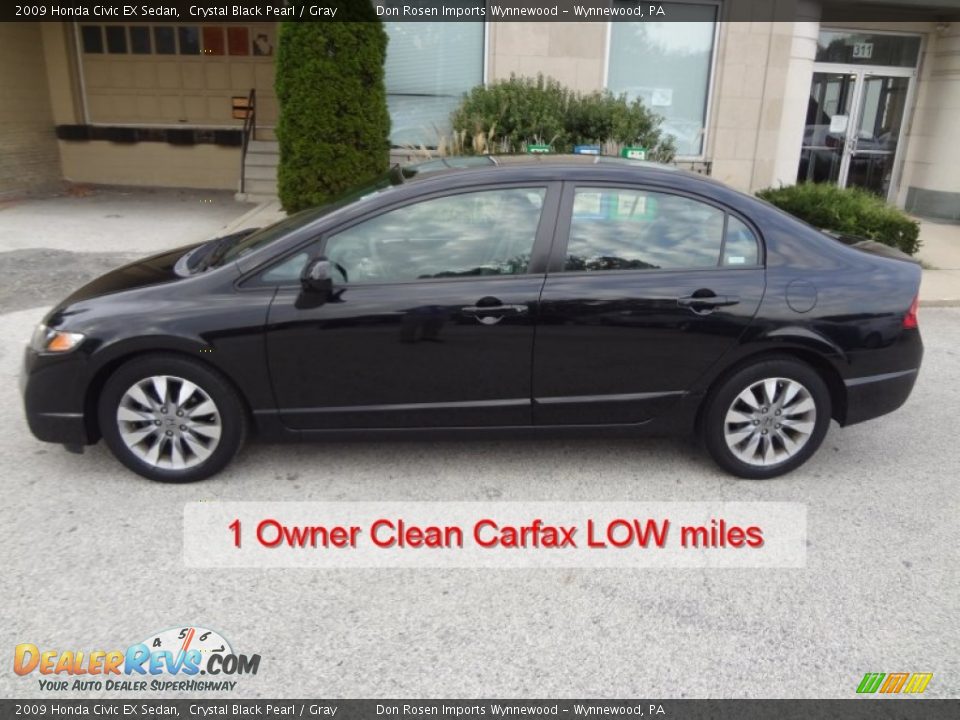 2009 Honda Civic EX Sedan Crystal Black Pearl / Gray Photo #2
