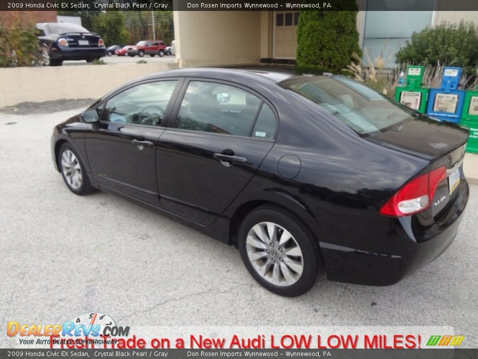 2009 Honda Civic EX Sedan Crystal Black Pearl / Gray Photo #3