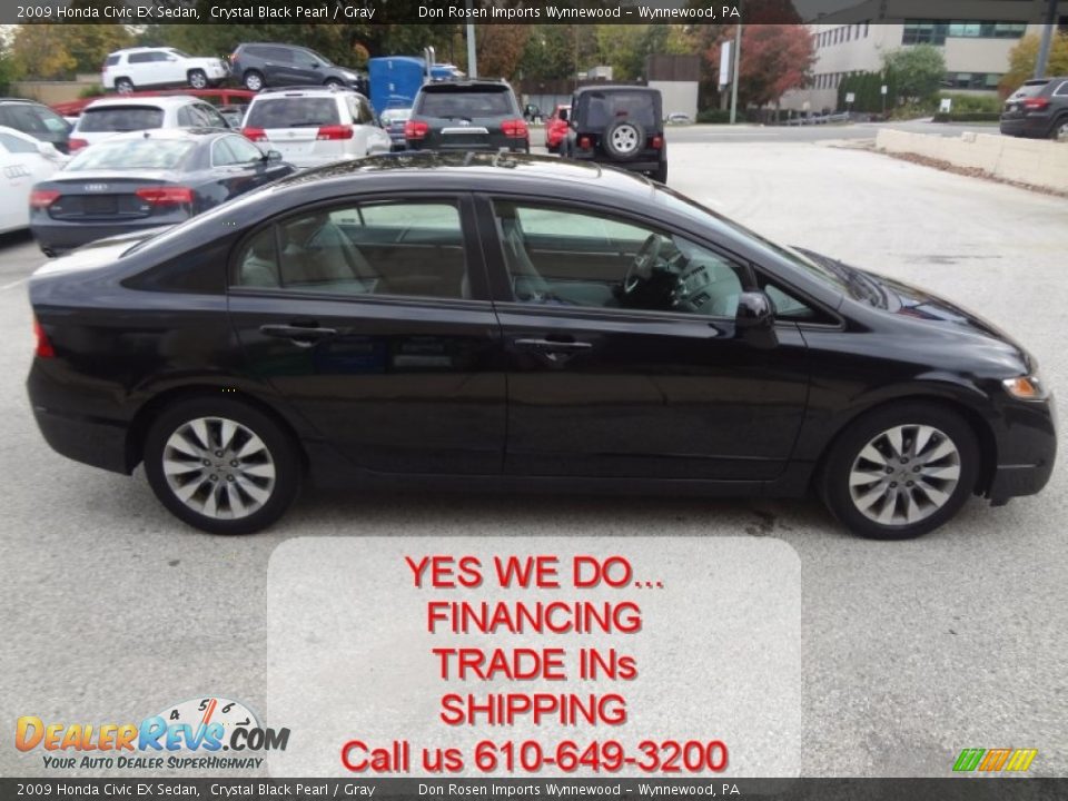 2009 Honda Civic EX Sedan Crystal Black Pearl / Gray Photo #8