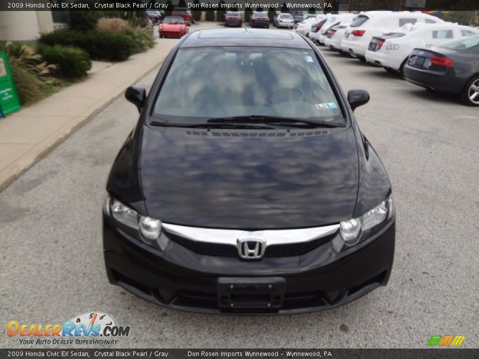 2009 Honda Civic EX Sedan Crystal Black Pearl / Gray Photo #11