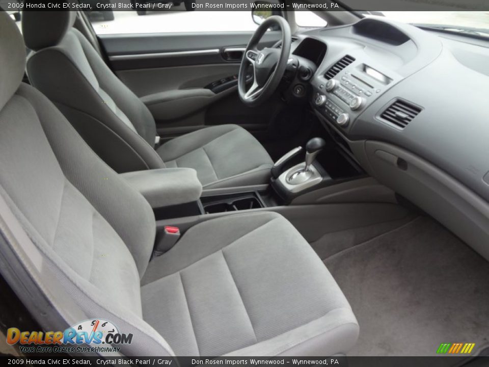 2009 Honda Civic EX Sedan Crystal Black Pearl / Gray Photo #13