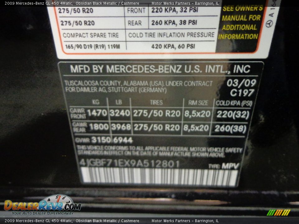2009 Mercedes-Benz GL 450 4Matic Obsidian Black Metallic / Cashmere Photo #14