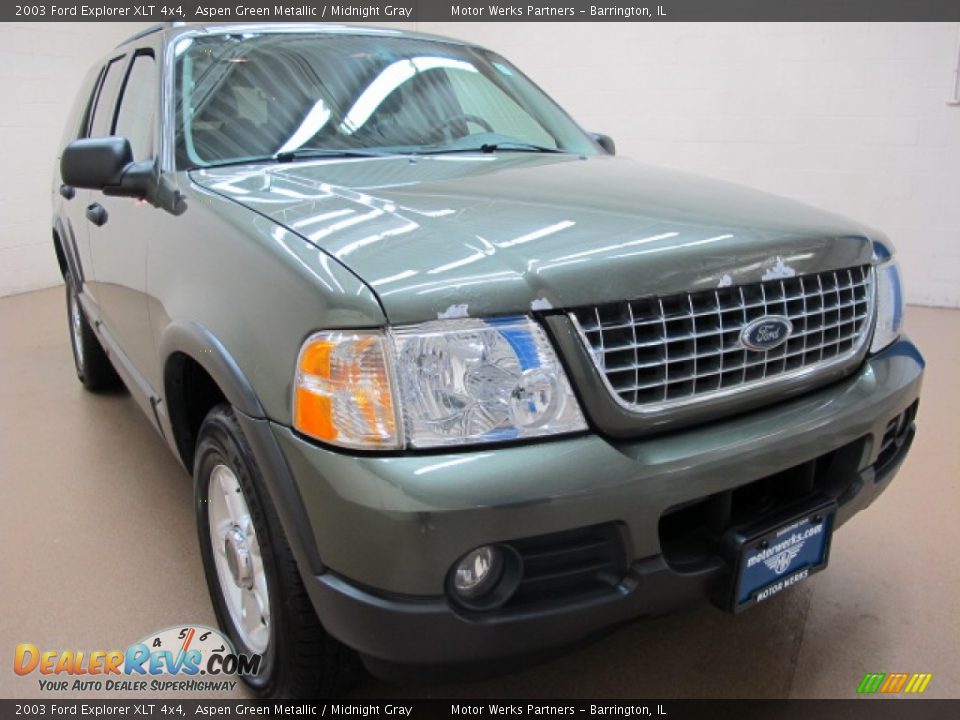 2003 Ford Explorer XLT 4x4 Aspen Green Metallic / Midnight Gray Photo #1