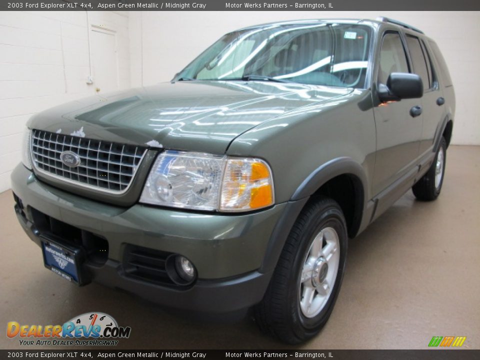2003 Ford Explorer XLT 4x4 Aspen Green Metallic / Midnight Gray Photo #3