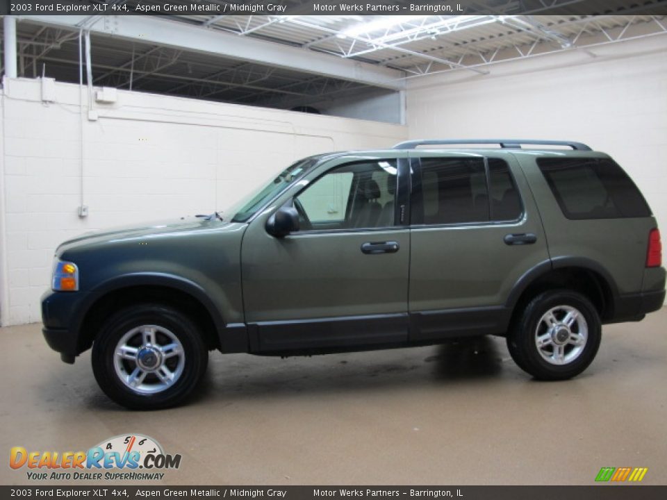 2003 Ford Explorer XLT 4x4 Aspen Green Metallic / Midnight Gray Photo #4