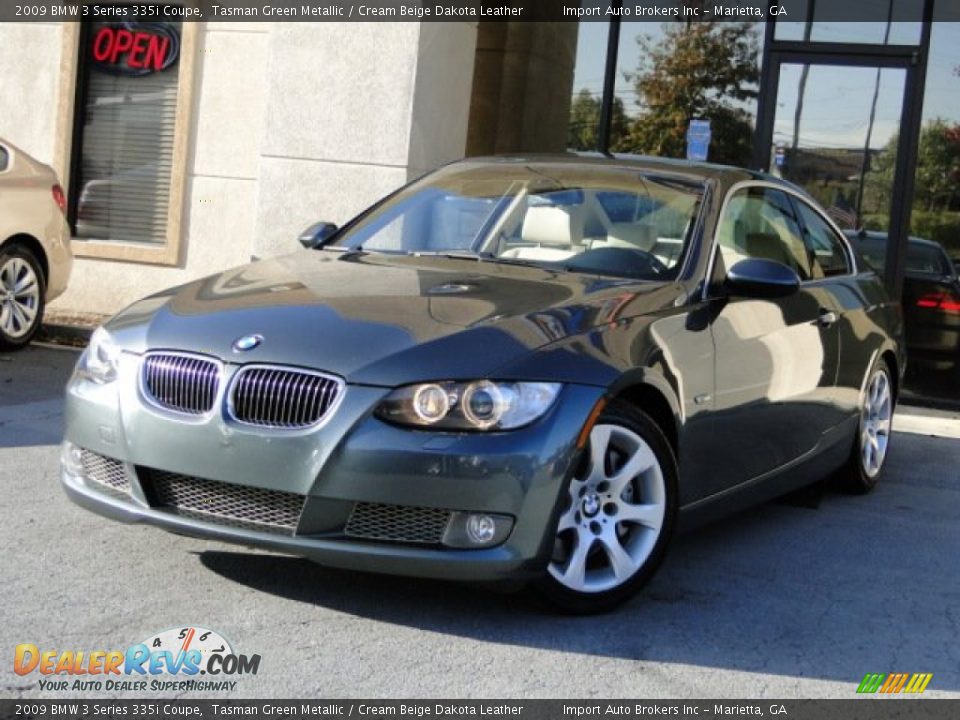 2009 BMW 3 Series 335i Coupe Tasman Green Metallic / Cream Beige Dakota Leather Photo #1