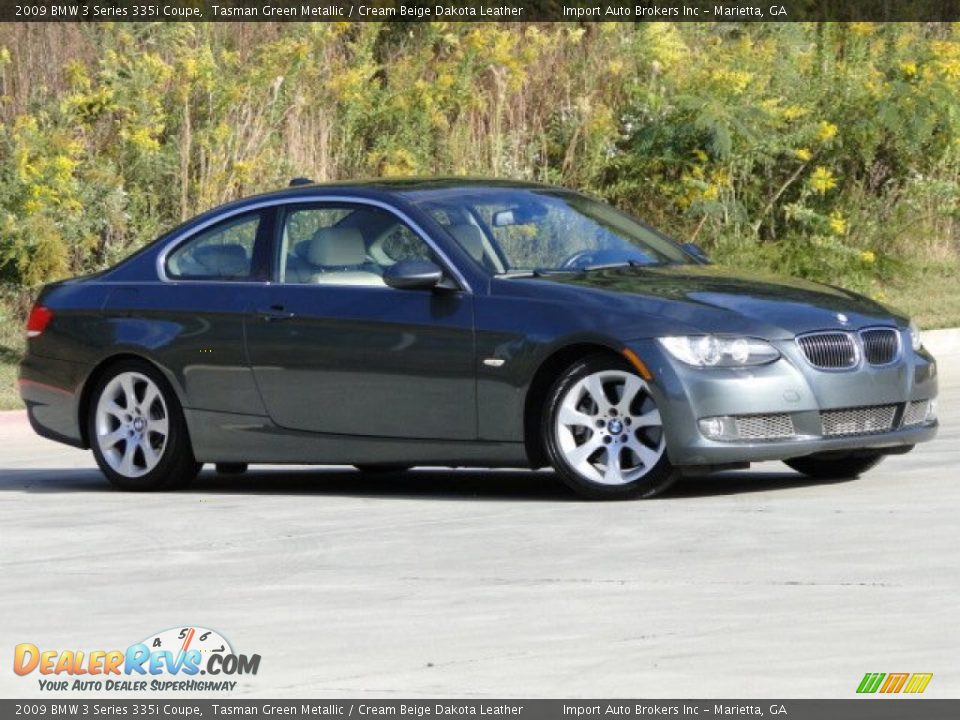 2009 BMW 3 Series 335i Coupe Tasman Green Metallic / Cream Beige Dakota Leather Photo #3