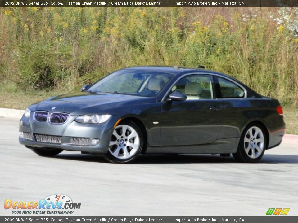 2009 BMW 3 Series 335i Coupe Tasman Green Metallic / Cream Beige Dakota Leather Photo #5