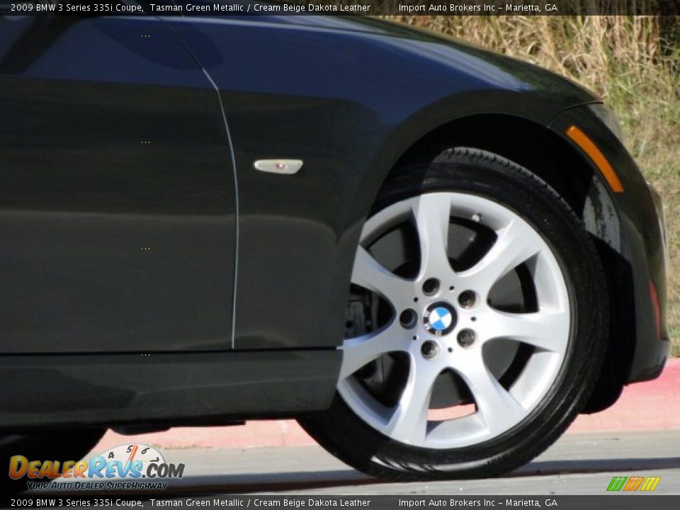 2009 BMW 3 Series 335i Coupe Tasman Green Metallic / Cream Beige Dakota Leather Photo #9