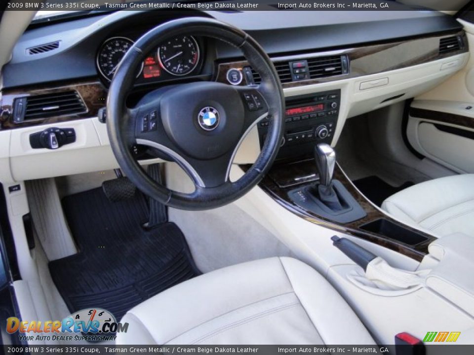 2009 BMW 3 Series 335i Coupe Tasman Green Metallic / Cream Beige Dakota Leather Photo #10