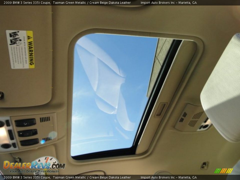 2009 BMW 3 Series 335i Coupe Tasman Green Metallic / Cream Beige Dakota Leather Photo #11