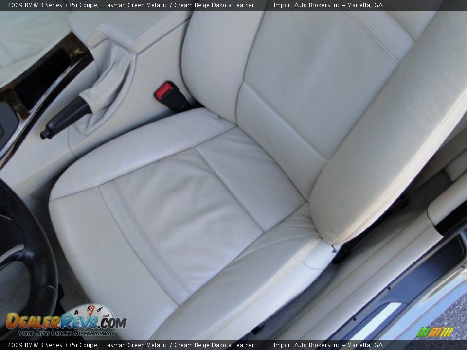 2009 BMW 3 Series 335i Coupe Tasman Green Metallic / Cream Beige Dakota Leather Photo #12