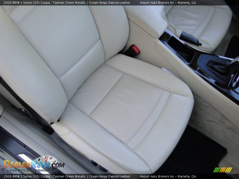 2009 BMW 3 Series 335i Coupe Tasman Green Metallic / Cream Beige Dakota Leather Photo #13
