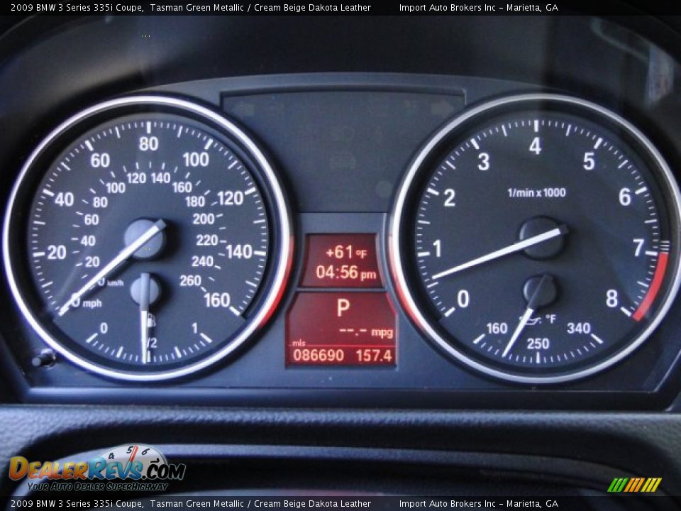 2009 BMW 3 Series 335i Coupe Tasman Green Metallic / Cream Beige Dakota Leather Photo #17