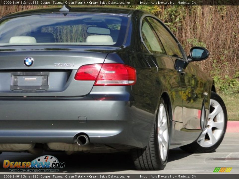 2009 BMW 3 Series 335i Coupe Tasman Green Metallic / Cream Beige Dakota Leather Photo #21