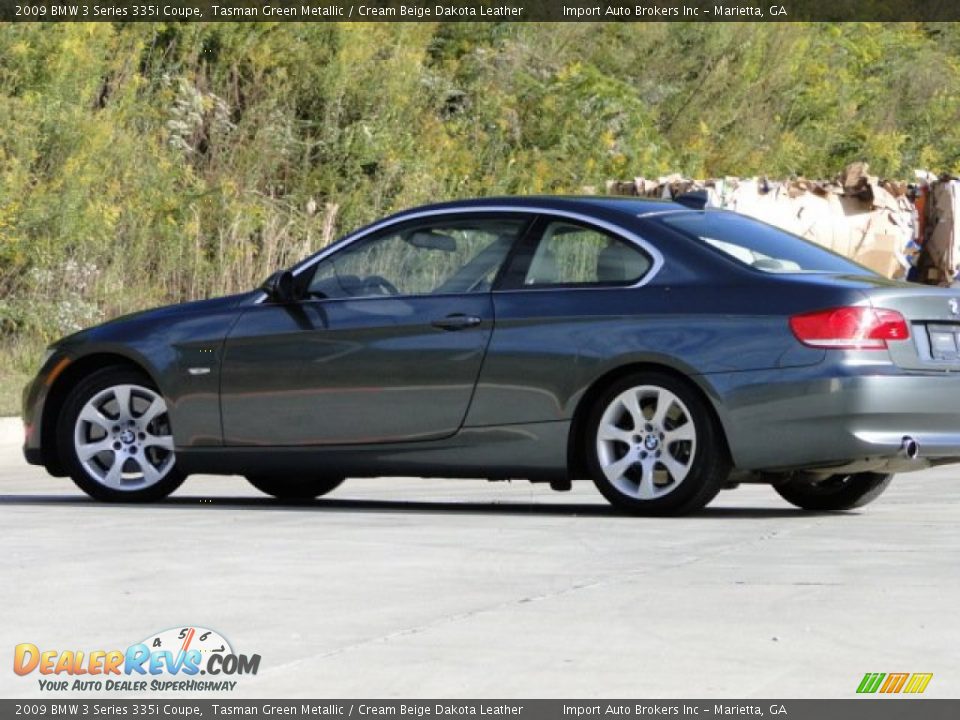 2009 BMW 3 Series 335i Coupe Tasman Green Metallic / Cream Beige Dakota Leather Photo #23