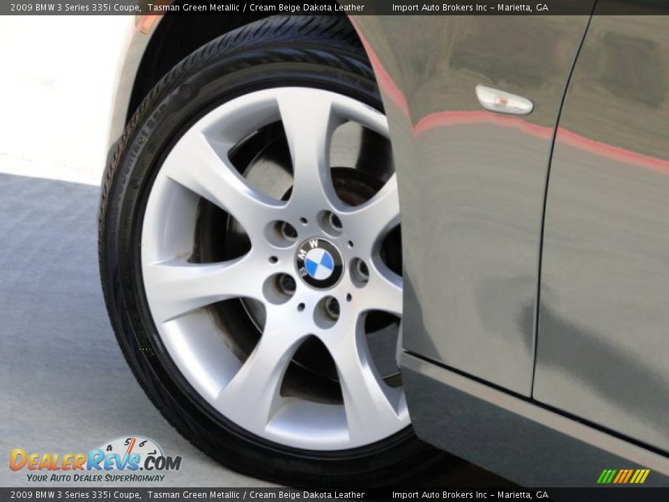 2009 BMW 3 Series 335i Coupe Tasman Green Metallic / Cream Beige Dakota Leather Photo #24