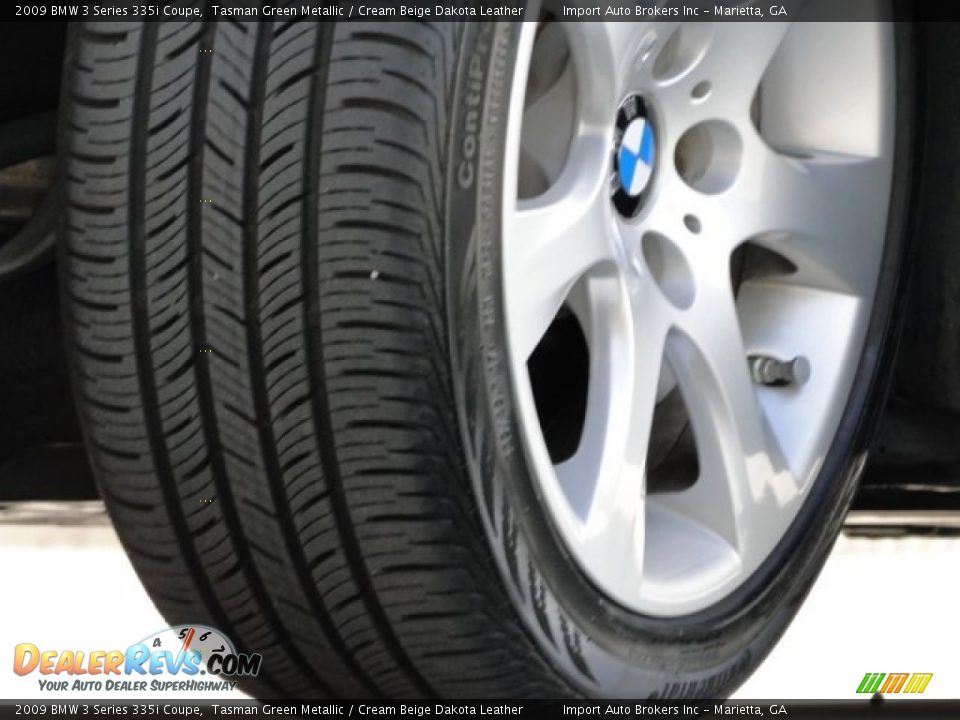 2009 BMW 3 Series 335i Coupe Tasman Green Metallic / Cream Beige Dakota Leather Photo #25