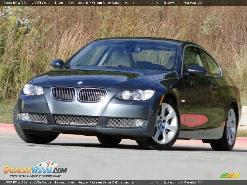 2009 BMW 3 Series 335i Coupe Tasman Green Metallic / Cream Beige Dakota Leather Photo #26