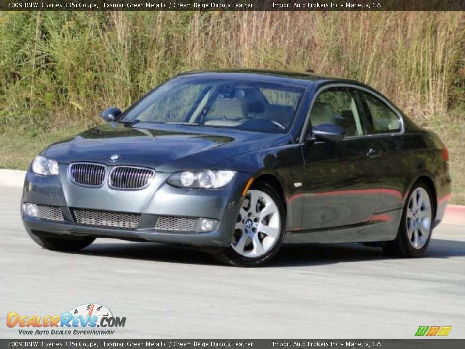 2009 BMW 3 Series 335i Coupe Tasman Green Metallic / Cream Beige Dakota Leather Photo #27