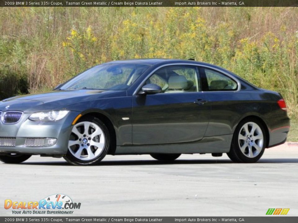 2009 BMW 3 Series 335i Coupe Tasman Green Metallic / Cream Beige Dakota Leather Photo #28