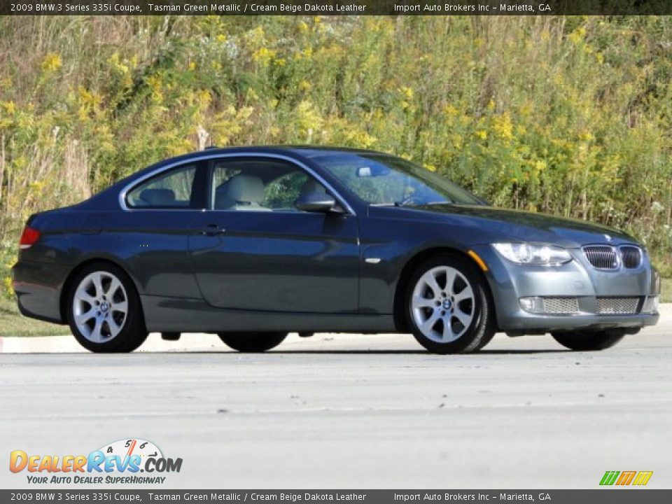 2009 BMW 3 Series 335i Coupe Tasman Green Metallic / Cream Beige Dakota Leather Photo #32