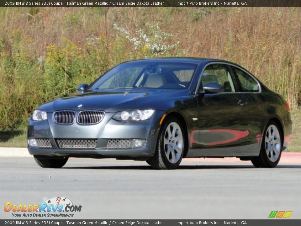2009 BMW 3 Series 335i Coupe Tasman Green Metallic / Cream Beige Dakota Leather Photo #33
