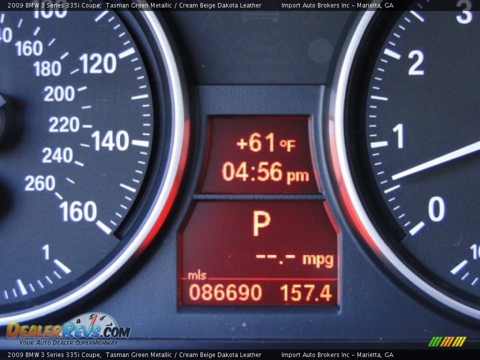 2009 BMW 3 Series 335i Coupe Tasman Green Metallic / Cream Beige Dakota Leather Photo #34