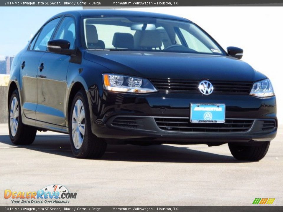 2014 Volkswagen Jetta SE Sedan Black / Cornsilk Beige Photo #1