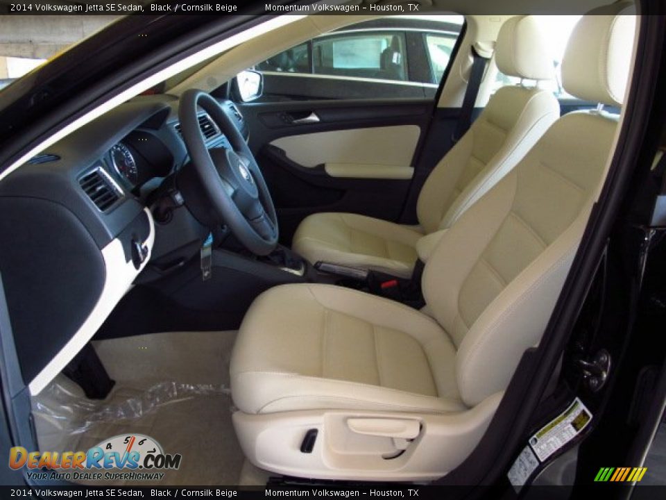 2014 Volkswagen Jetta SE Sedan Black / Cornsilk Beige Photo #9