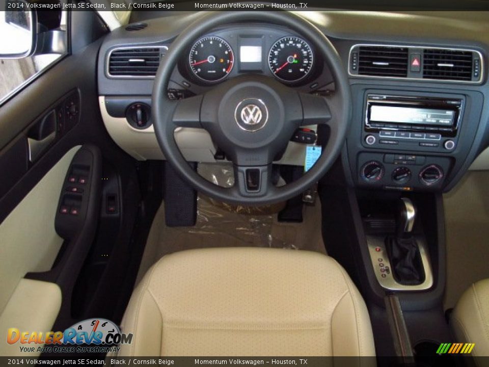 2014 Volkswagen Jetta SE Sedan Black / Cornsilk Beige Photo #12