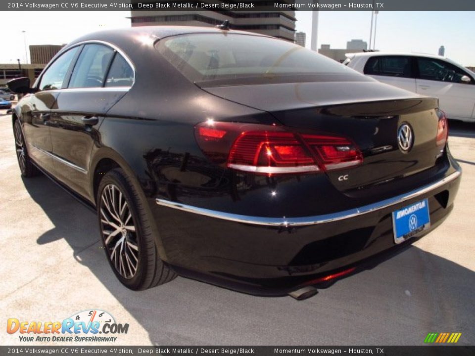 2014 Volkswagen CC V6 Executive 4Motion Deep Black Metallic / Desert Beige/Black Photo #4