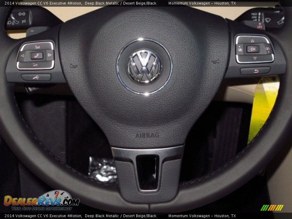2014 Volkswagen CC V6 Executive 4Motion Deep Black Metallic / Desert Beige/Black Photo #17