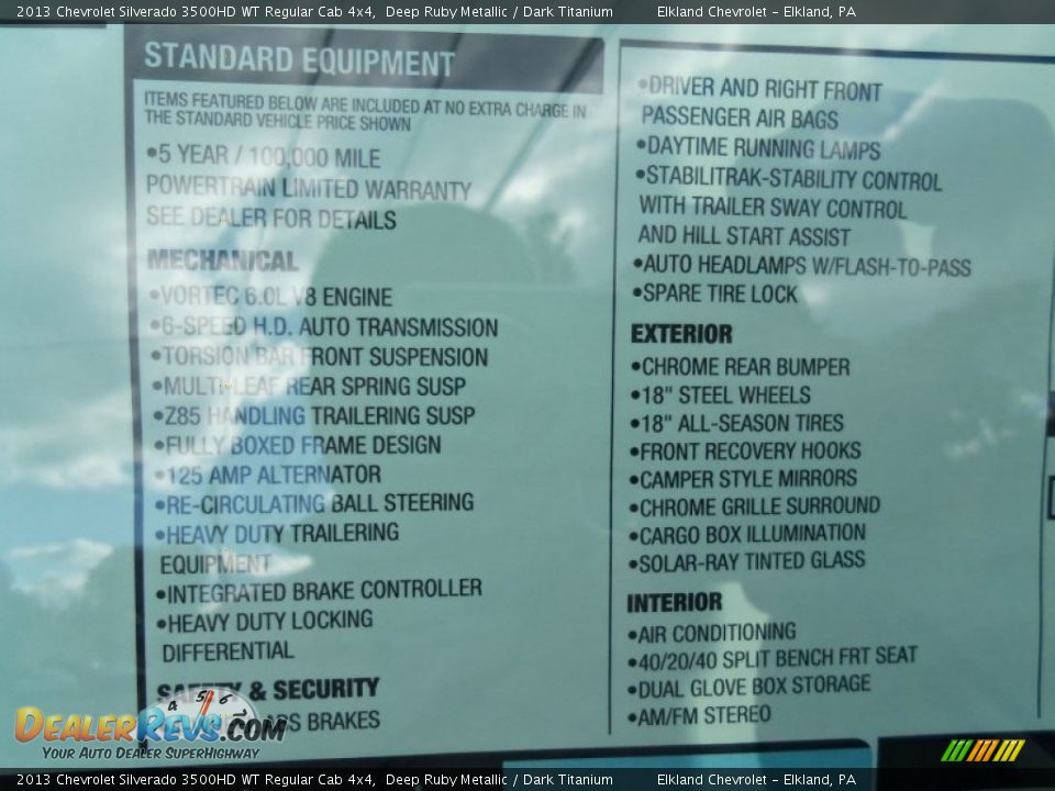 2013 Chevrolet Silverado 3500HD WT Regular Cab 4x4 Deep Ruby Metallic / Dark Titanium Photo #17