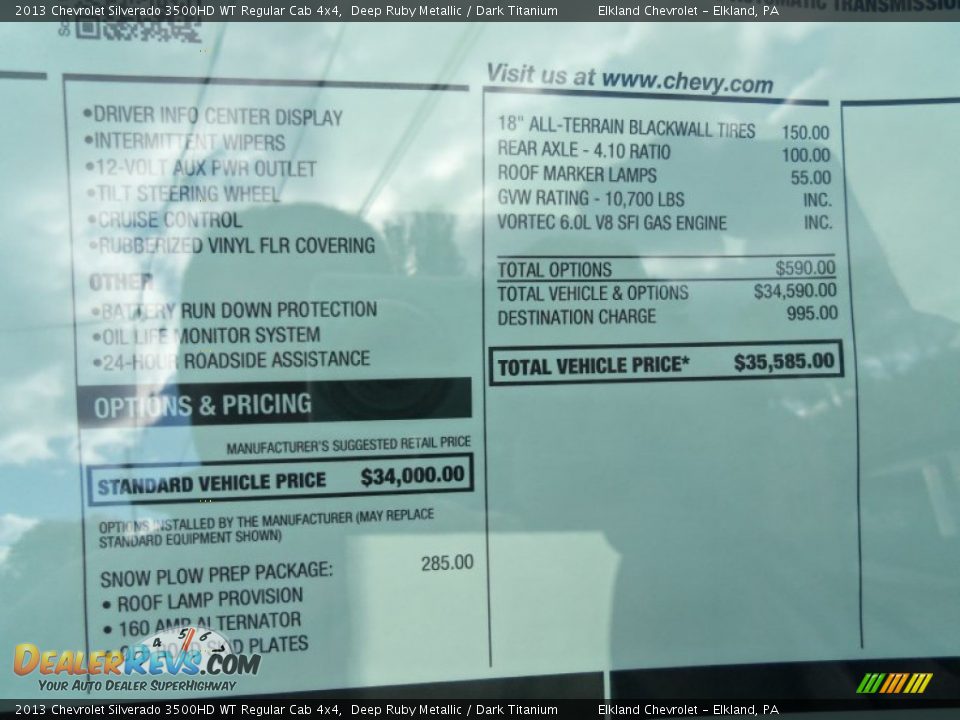 2013 Chevrolet Silverado 3500HD WT Regular Cab 4x4 Deep Ruby Metallic / Dark Titanium Photo #18