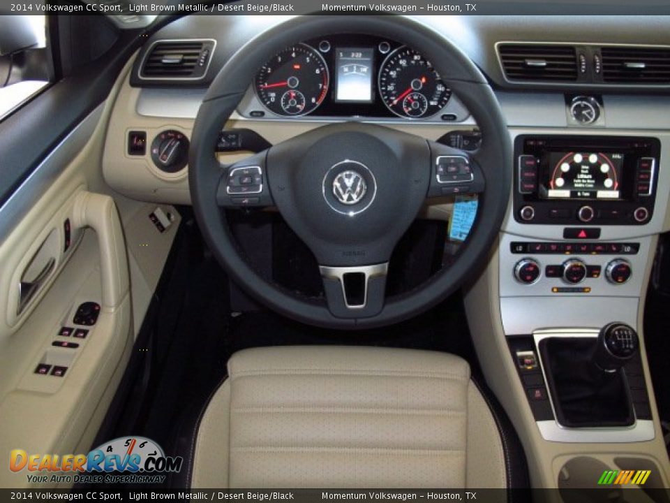 2014 Volkswagen CC Sport Light Brown Metallic / Desert Beige/Black Photo #12