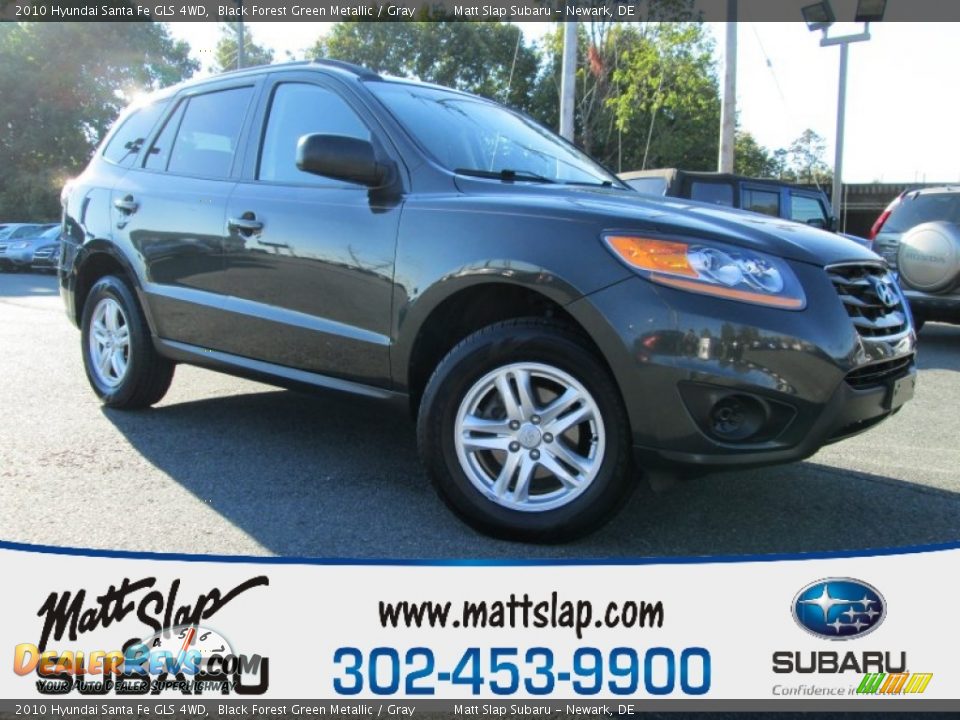 2010 Hyundai Santa Fe GLS 4WD Black Forest Green Metallic / Gray Photo #1