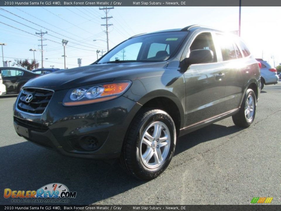 2010 Hyundai Santa Fe GLS 4WD Black Forest Green Metallic / Gray Photo #2