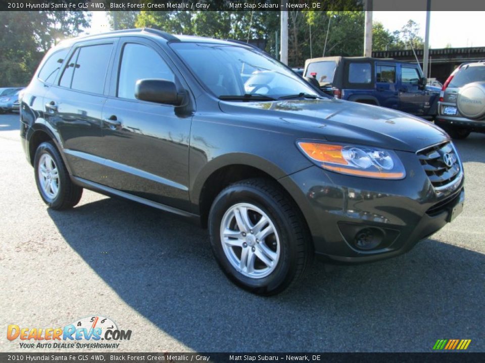 2010 Hyundai Santa Fe GLS 4WD Black Forest Green Metallic / Gray Photo #4