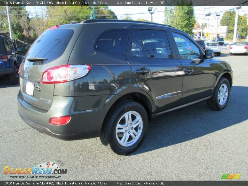 2010 Hyundai Santa Fe GLS 4WD Black Forest Green Metallic / Gray Photo #6