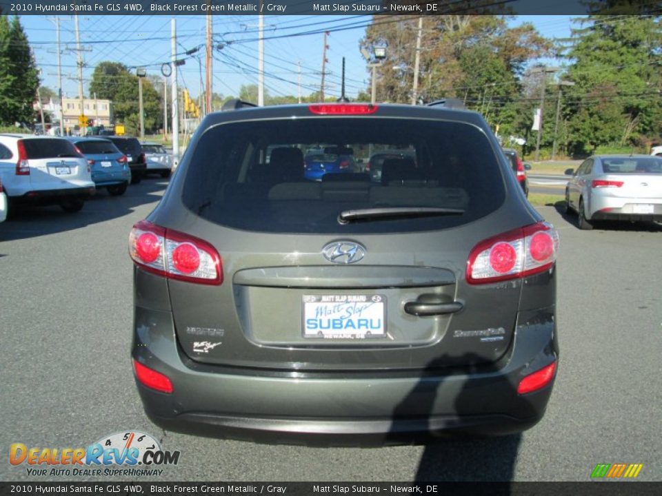 2010 Hyundai Santa Fe GLS 4WD Black Forest Green Metallic / Gray Photo #7