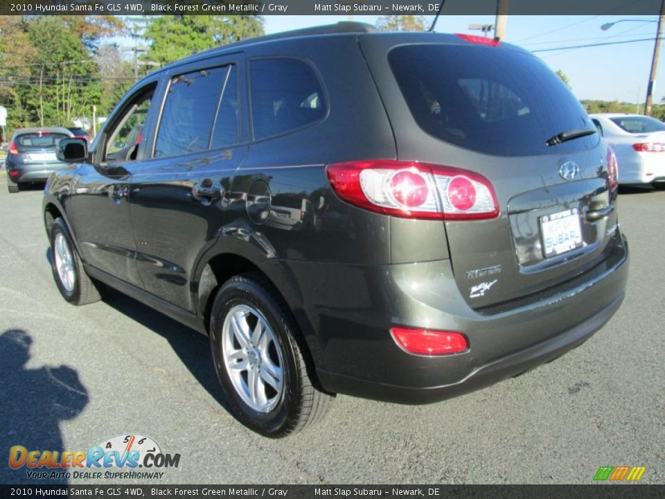 2010 Hyundai Santa Fe GLS 4WD Black Forest Green Metallic / Gray Photo #8