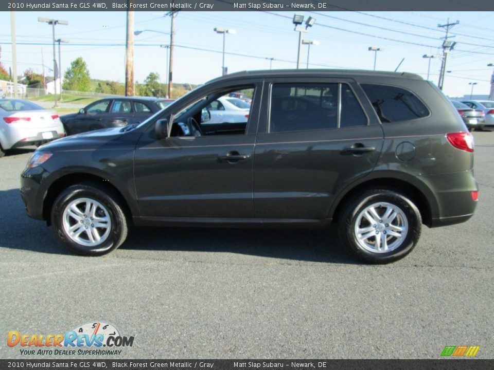 2010 Hyundai Santa Fe GLS 4WD Black Forest Green Metallic / Gray Photo #9