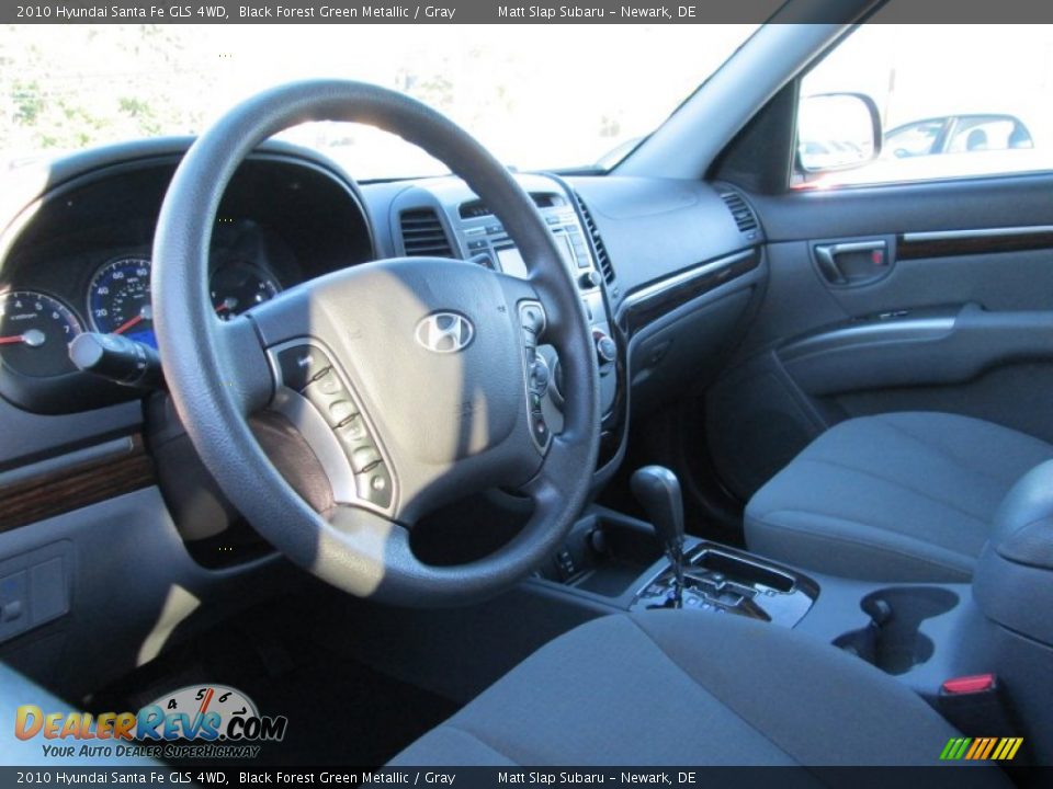 2010 Hyundai Santa Fe GLS 4WD Black Forest Green Metallic / Gray Photo #10