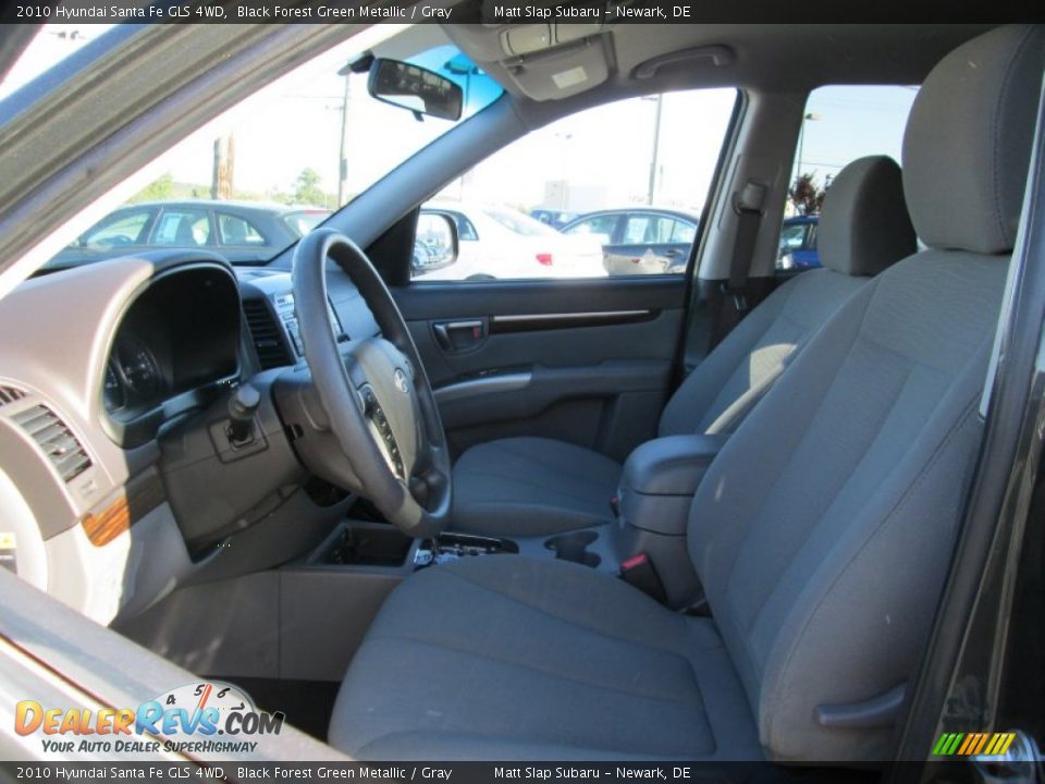 2010 Hyundai Santa Fe GLS 4WD Black Forest Green Metallic / Gray Photo #14