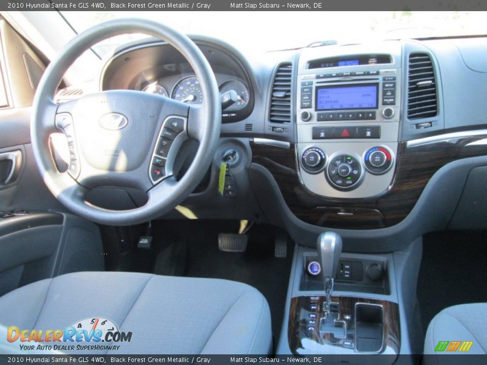 2010 Hyundai Santa Fe GLS 4WD Black Forest Green Metallic / Gray Photo #16